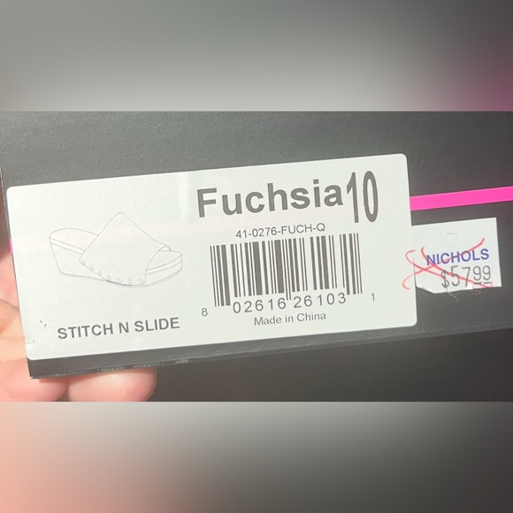 Corky’s Stitch n Slide Fuchsia Ladies Cork Wedges Sz 10 - Picture 11 of 13